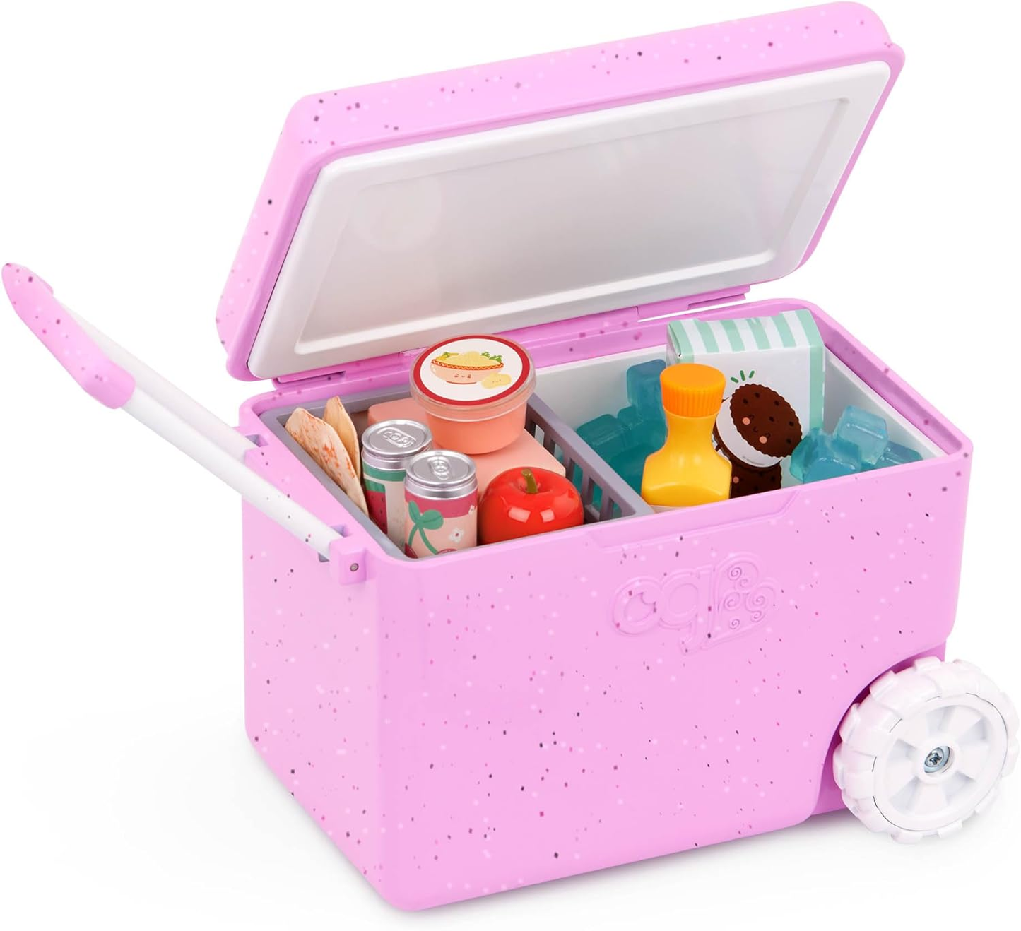 A Nossa Geração – Acessórios para bonecas de 45 cm – Caixa térmica com rodas – Brinquedos alimentares de faz de conta – Brincadeira imaginativa – Crianças a partir dos 3 anos – Caixa térmica de acampamento OG