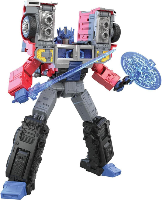 Transformers Toys Generations Legacy Series Leader G2 Universe Laser Optimus Prime Action Figure - Crianças a partir dos 8 anos