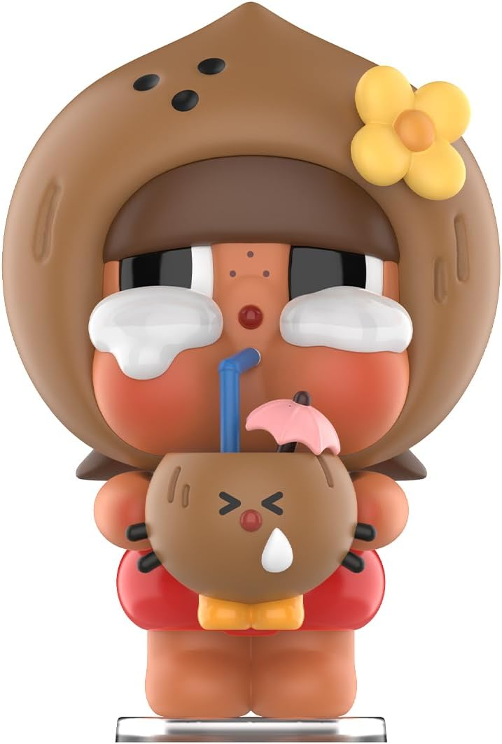 POP MART Crybaby Coconut Figura-Castanho Articulado Personagem Design Premium Fã-Família Brinquedo Colecionável Figura de Acção de Brinquedo