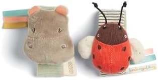 Chocalho de pulso Mamas & Papas para bebés/crianças pequenas, pacote de 2 - Babyplay Hippo