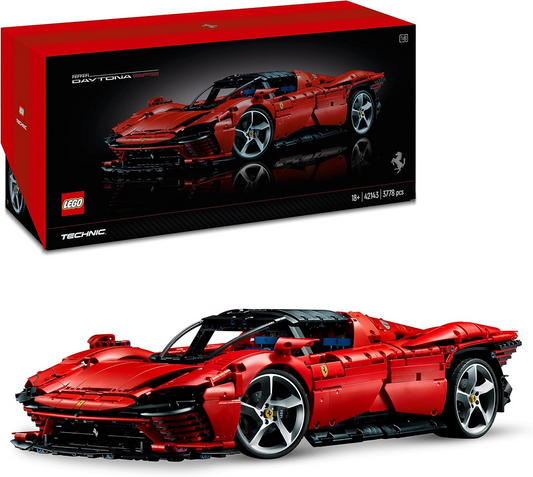 LEGO Technic Ferrari Daytona SP3, Kit de construção de modelo de carro de corrida, Conjunto colecionável avançado à escala 1:8 para adultos e adolescentes, Ultimate Cars Concept Series, Ideia de presente para homens, mulheres, ele ou ela 42143