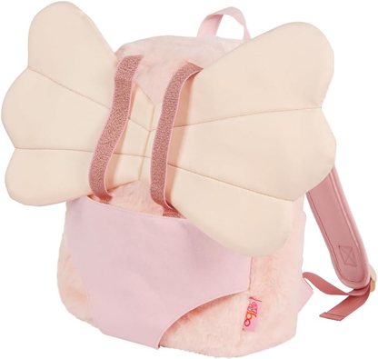 Our Generation – Mochila para transportar bonecas de 45 cm com alças ajustáveis– Mochila infantil rosa – Pele sintética macia e asas de fada – Bolsos interiores para arrumação – Mochila para transportar bonecas Be Magical