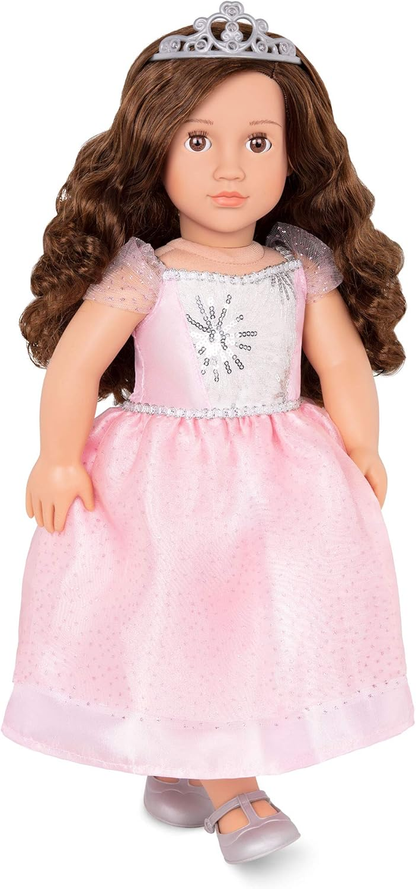 Our Generation - Boneca dançarina de salão de 45 cm com tiara, vestido encantador, cabelo castanho comprido, lindos olhos castanhos, braços e pernas móveis, boneca de moda para maiores de 3 anos