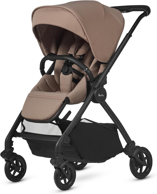 Silver Cross - Dune 2 Carrinho de bebé e alcofa First Bed - Carrinho de bebé compacto e sistema de viagem para estilos de vida urbanos - Recém-nascido a 4 anos (22 kg) - Mocha
