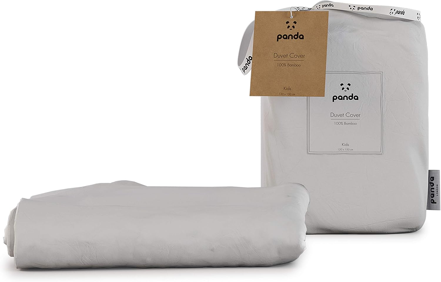 Capa de edredão Panda Kids 100% bambu (branca)