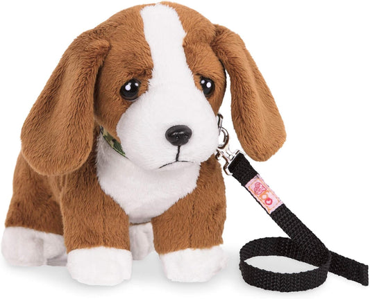 O nosso cachorro Basset Hound de 6" com suporte