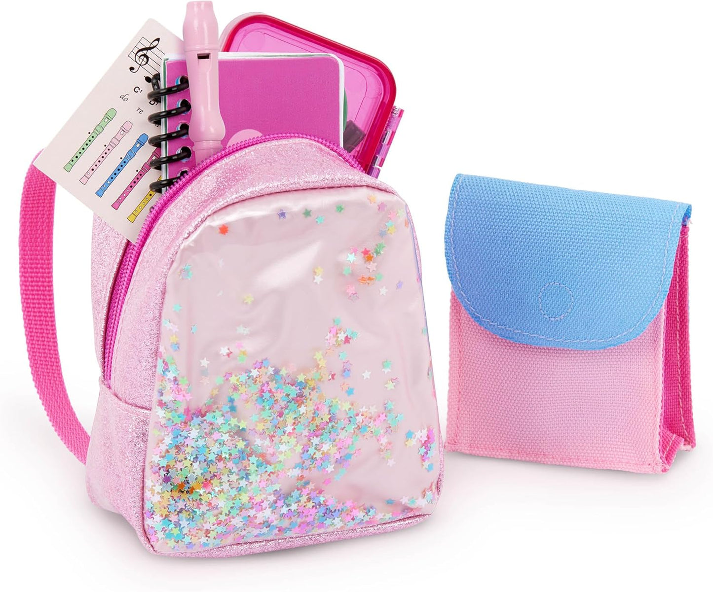 Our School Ready Generation - Conjunto de Mochila e Material Escolar para Bonecas de 18 Polegadas - Conjunto de Mochila e Acessórios para Bonecas de 16 Peças para Crianças a partir dos 3 Anos, Acessórios para Bonecas Infantis