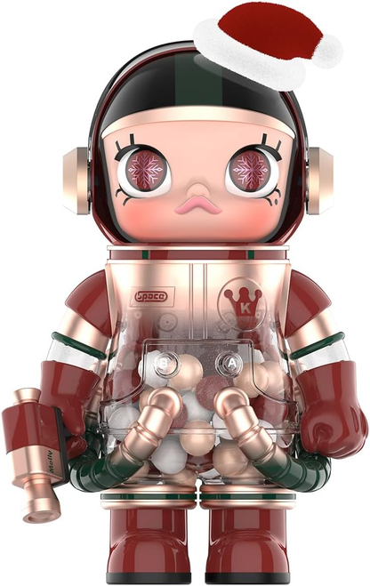 POP MART MEGA SPACE MOLLY 400% Natal 2024 Figuras 1 Caixa Design Premium Presentes para Mulheres Fãs-Favorito Colecionável Chic Art Toy Figura de Acção