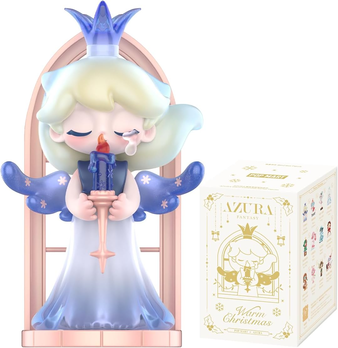 POP MART AZURA Bonecos da série Warm Christmas, 1 caixa, bonecos de ação exclusivos, brinquedo de arte colecionável popular, bonecos fofos, presente criativo para festa de aniversário de Natal