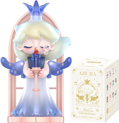 POP MART AZURA Bonecos da série Warm Christmas, 1 caixa, bonecos de ação exclusivos, brinquedo de arte colecionável popular, bonecos fofos, presente criativo para festa de aniversário de Natal