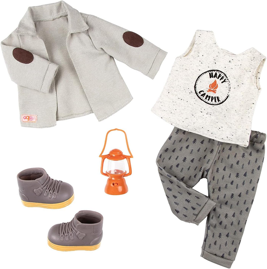 Conjunto de acampamento de luxo para rapaz com lanterna