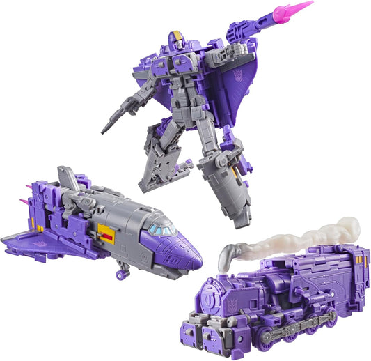 Transformers Studio Series Astrotrain do filme, Figura de ação transformável Classe Líder de 17 cm, Brinquedo Robô para maiores de 8 anos
