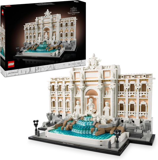 LEGO Architecture Fonte de Trevi - Kit de modelo de monumento barroco com fachada do Palazzo Poli e esculturas de minifiguras - Conjunto de decoração para casa ou escritório DIY para adultos - Presente para homens e mulheres amantes da história - 21062