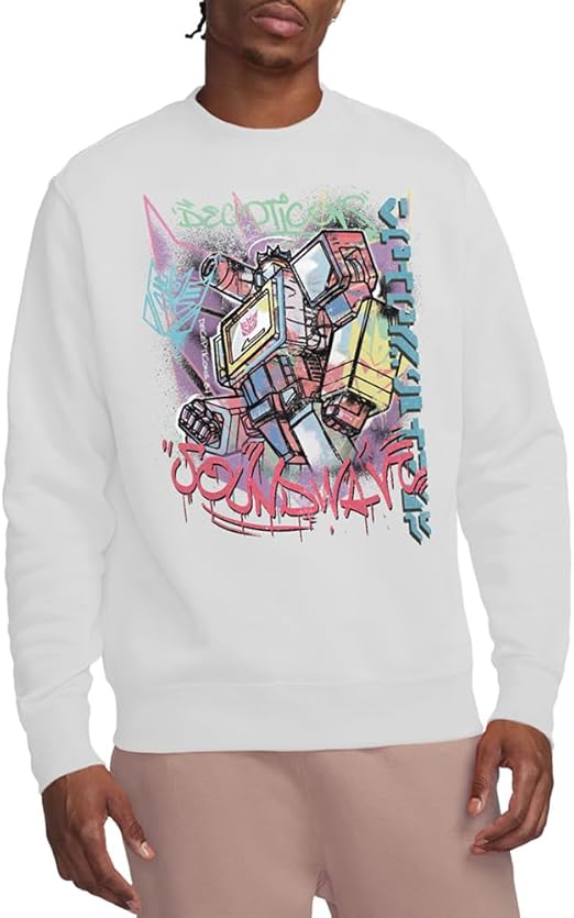 Sweatshirt unissexo Transformers Generations Street Style Decepticon Soundwave, sweatshirt branca