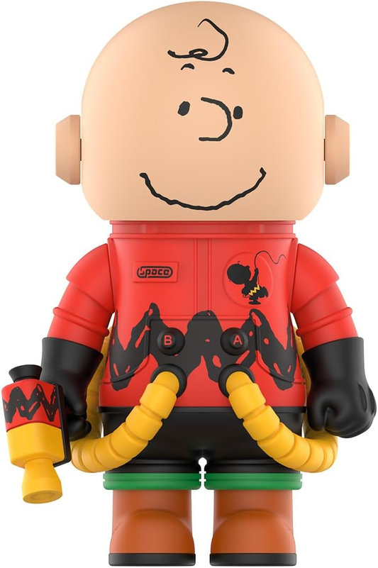 POP MART MEGA SPACE MOLLY 100% Charlie Brown e Snoopy 1 caixa de presentes de design premium para mulheres, boneco de ação colecionável favorito dos fãs