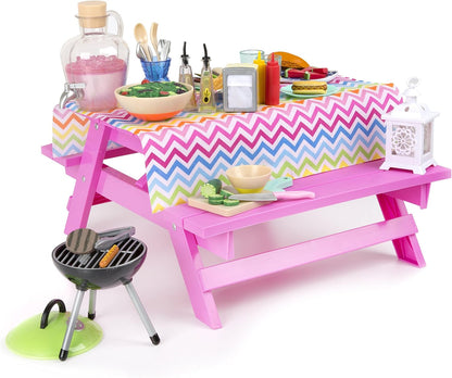 Acessórios para bonecas Our Generation - Conjunto de mesa de piquenique - para bonecas de 46 cm - para idades de 3, 4 anos ou mais