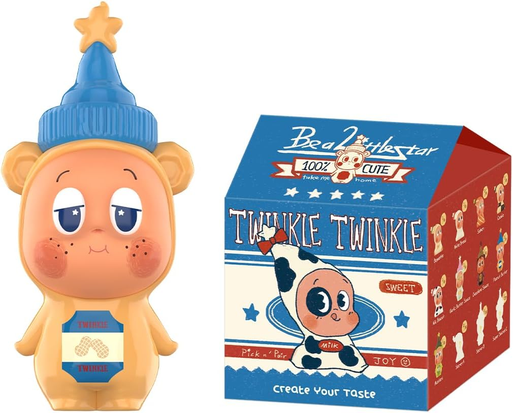 POP MART Twinkle Twinkle Be a Little Star Series - Pingente de pelúcia 1 caixa 2,5 polegadas Personagem articulado Design premium presentes para mulheres Brinquedo colecionável favorito dos fãs Figura de ação de brinquedo