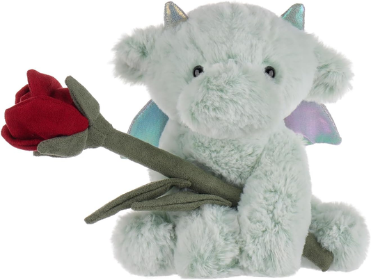 Animal de peluche de cordeiro damasco rosa vid dragão, brinquedos macios de peluche para o dia dos namorados, perfeito para crianças de 7,5 polegadas