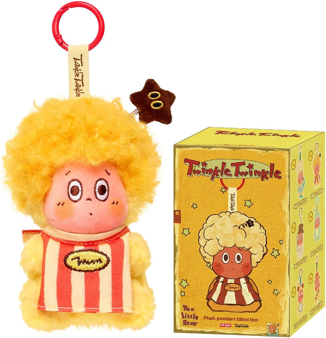 POP MART Twinkle Twinkle Be a Little Star Series - Pingente de pelúcia 1 caixa 2,5 polegadas Personagem articulado Design premium presentes para mulheres Brinquedo colecionável favorito dos fãs Figura de ação de brinquedo