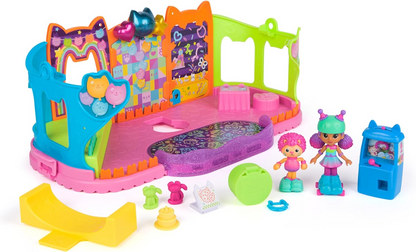 Gabby's Dollhouse, Party Room Playset com bonecos de brincar exclusivos, mobiliário para casa de bonecas, acessórios e Fidget Play, brinquedos infantis para meninas e meninos a partir dos 3 anos