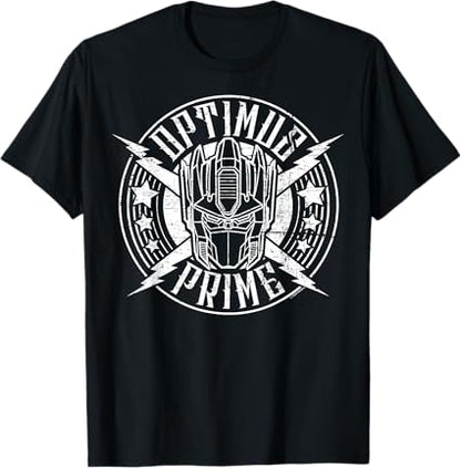 T-shirt Transformers Optimus Prime Vintage Rock Lightning Logo