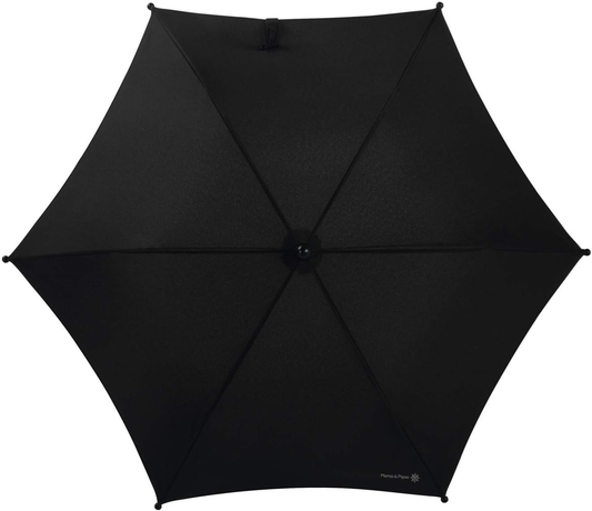 Guarda-sol universal Mamas & Papas, tecido SPF 50+, braçadeira de fácil encaixe e ajustável, braço flexível para carrinho de bebé, preto