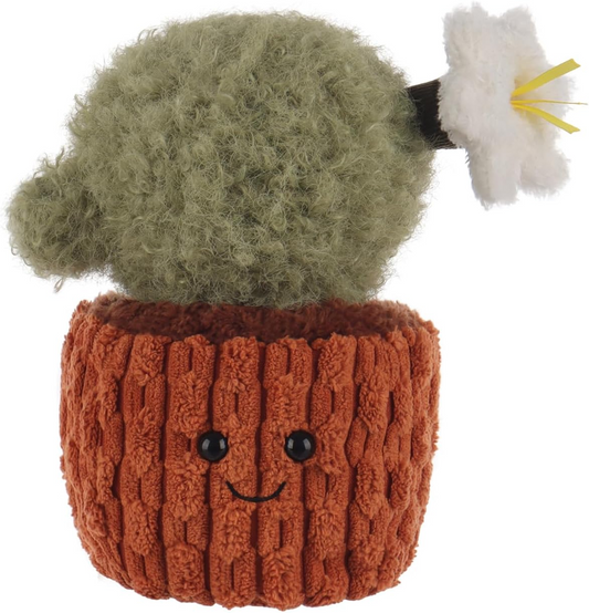 Damasco Cordeiro Vaso Cactus Bola Planta Pelúcia Bichos de Pelúcia para Crianças, Brinquedos de Pelúcia Macios e Fofos para Bebés Meninas e Meninos, Fofo Vaso Cactus Bola Planta Verde 7,1 Polegadas