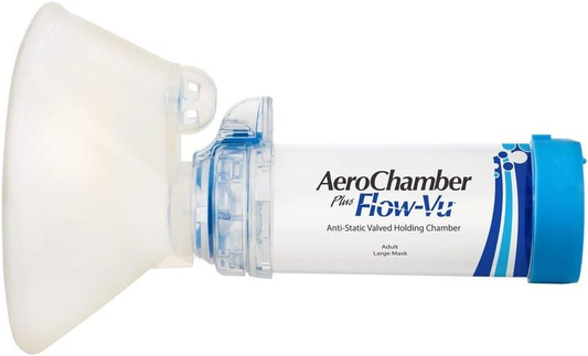 AeroChamber Plus Flow-Vu Anti-Static com máscara grande para adultos 1 dispositivo
