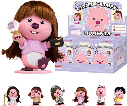 POP MART ZANMANG LOOPY's Moments Series Figuras Conjunto Completo Design Premium Presentes para Mulheres Fãs-Favorito Colecionável Chic Art Toy Figura de Ação