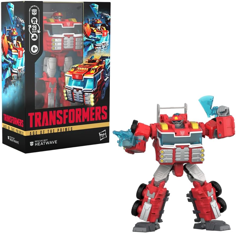 Figura de ação Heatwave do Rescue Bot da classe Voyager dos Transformers Age of Primes