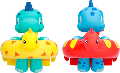 BLOOPIES Floaties Dinos 2 bonecos aquáticos Atlas e Artie; Eles esguicham água e fazem bolhas - Brinquedo de banho para meninos e meninas
