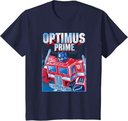 T-shirt Transformers Optimus Prime Retro Cube Hero Pose
