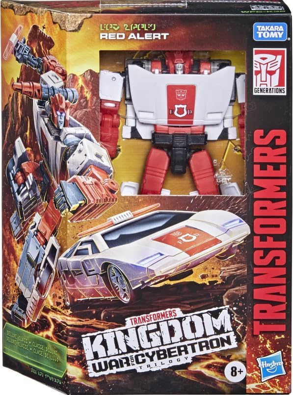 Transformers Hasbro Kingdom War for Cybertron Red Alert Action Figure, inspirado na G1, conversão em 17 passos