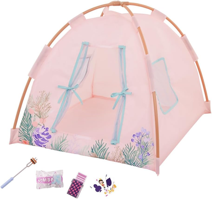 A Nossa Geração – Conjunto de tenda para bonecas – Brinquedos de campismo – Acessórios para bonecas de 45 cm – Brincadeira de faz de conta – Crianças a partir dos 3 anos – Noites de campismo