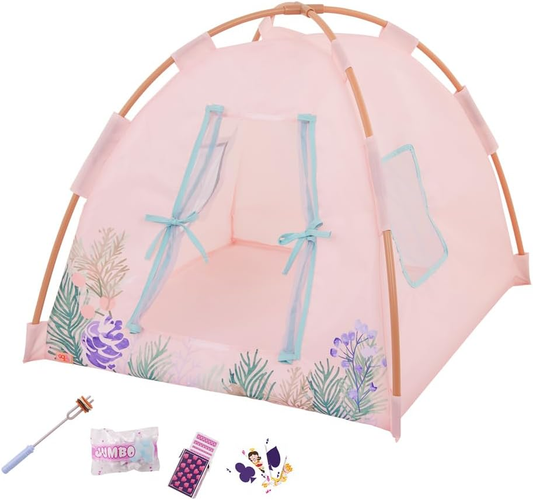 A Nossa Geração – Conjunto de tenda para bonecas – Brinquedos de campismo – Acessórios para bonecas de 45 cm – Brincadeira de faz de conta – Crianças a partir dos 3 anos – Noites de campismo