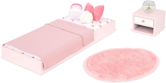 Conjunto de quarto Sweet Snuggles da Our Generation OG - Móveis para casa de bonecas de 45 cm - Conjunto de 10 peças