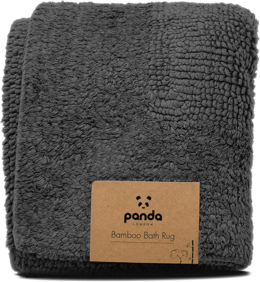 Tapete de banho Panda Bamboo 50 x 80 cm - Ultra absorvente, antiderrapante e lavável à máquina, experiência de spa, branco puro