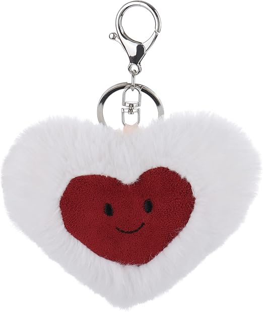 Porta-chaves de peluche fofo de cordeiro damasco, porta-chaves macio de peluche do dia dos namorados, bolsa para crianças, mochila, bolsa de mão de 3,1 polegadas