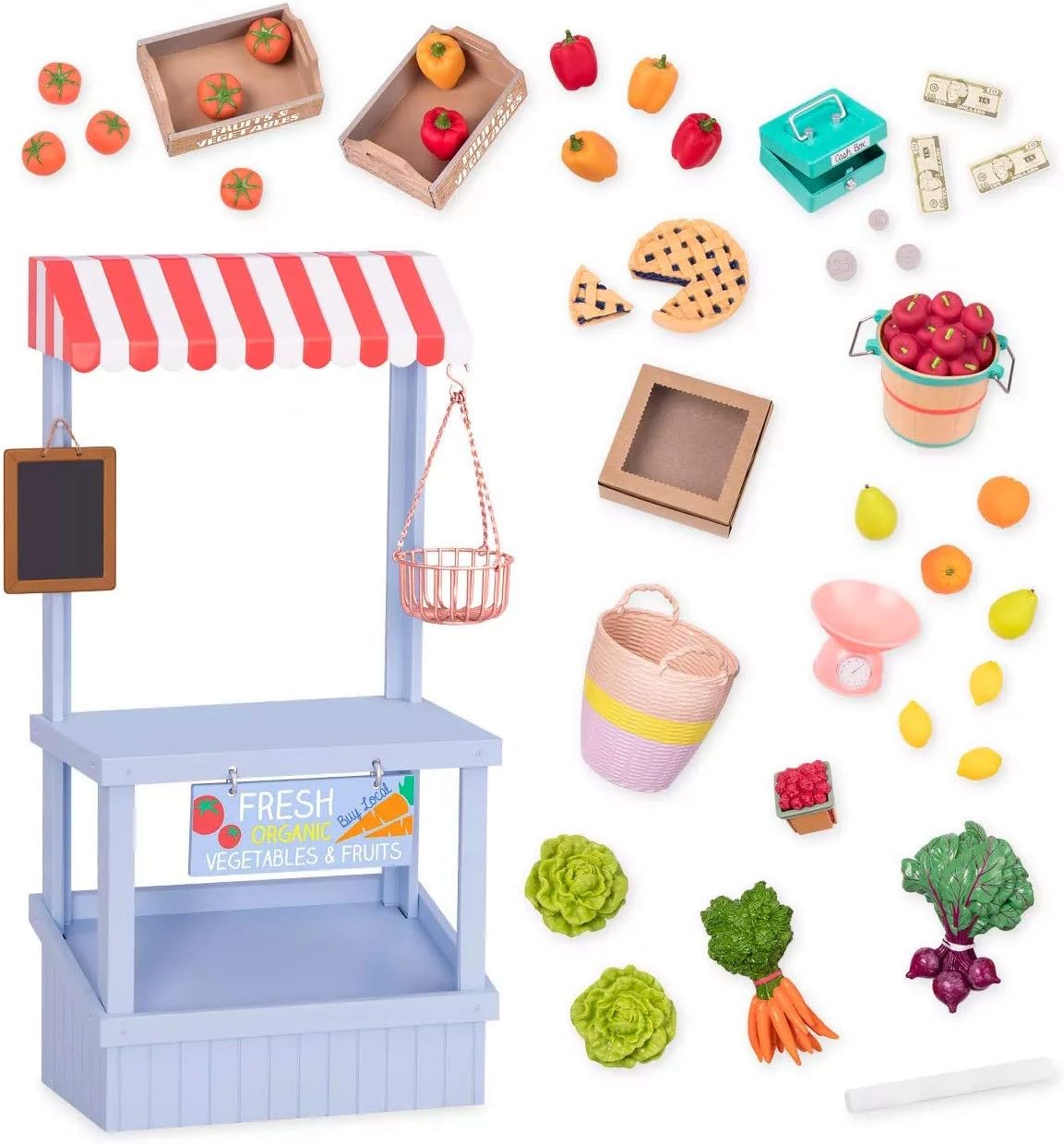 A Nossa Geração - Conjunto de Mercado de Agricultores Deluxe - Conjunto de Acessórios para Bonecas de 18 Polegadas - Idades 3 Anos ou Mais