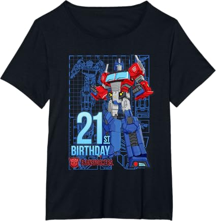T-shirt de aniversário dos 21 anos do Optimus Prime dos Transformers