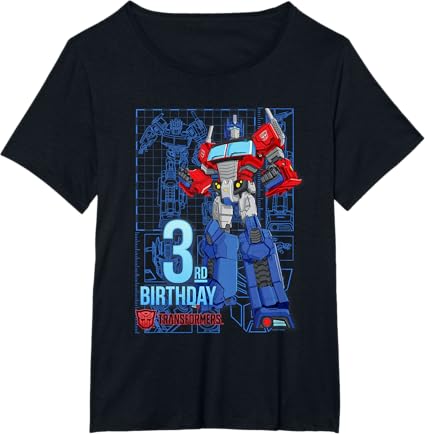 T-shirt de aniversário dos 3 anos do Optimus Prime dos TRANSFORMERS