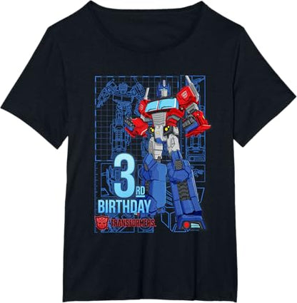 T-shirt de aniversário dos 3 anos do Optimus Prime dos TRANSFORMERS