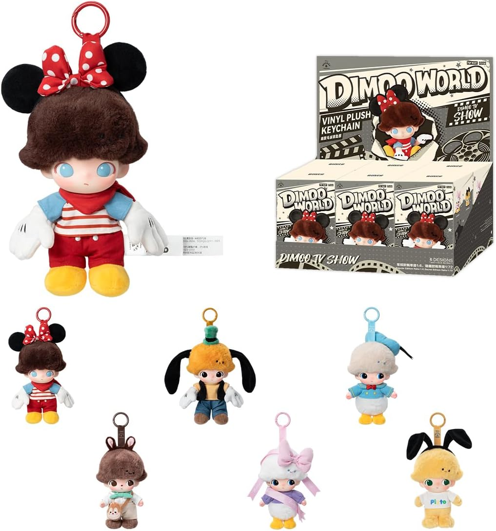 POP MART DIMOO WORLD X DISNEY Series-Mickey Bolsa de Peluche em Vinil 1 Caixa Personagem Articulado Design Premium Presentes Fã-Favorito Brinquedo Colecionável Figura de Acção de Brinquedo de Arte