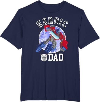 T-shirt vintage Transformers Dia do Pai Optimus Prime Pai Heróico