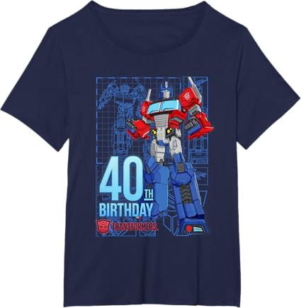 T-shirt de aniversário dos 40 anos do Optimus Prime dos Transformers