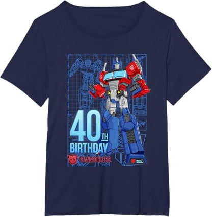 T-shirt de aniversário dos 40 anos do Optimus Prime dos Transformers