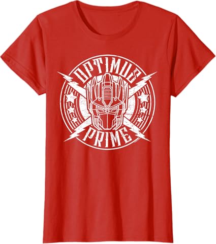 T-shirt Transformers Optimus Prime Vintage Rock Lightning Logo