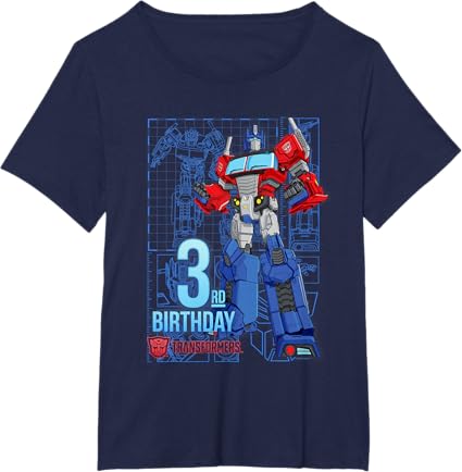 T-shirt de aniversário dos 3 anos do Optimus Prime dos TRANSFORMERS