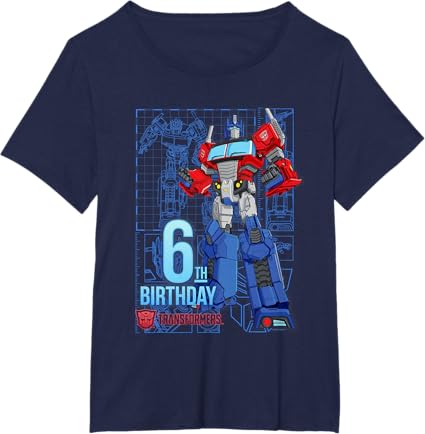 T-shirt de aniversário dos 6 anos do Optimus Prime dos Transformers