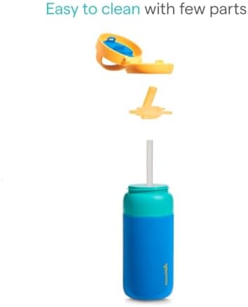 Munchkin Garrafa de Água Térmica com Canudo Stay Cool | 24m+ | 355 ml | Azul